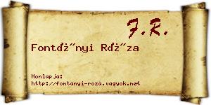 Fontányi Róza névjegykártya